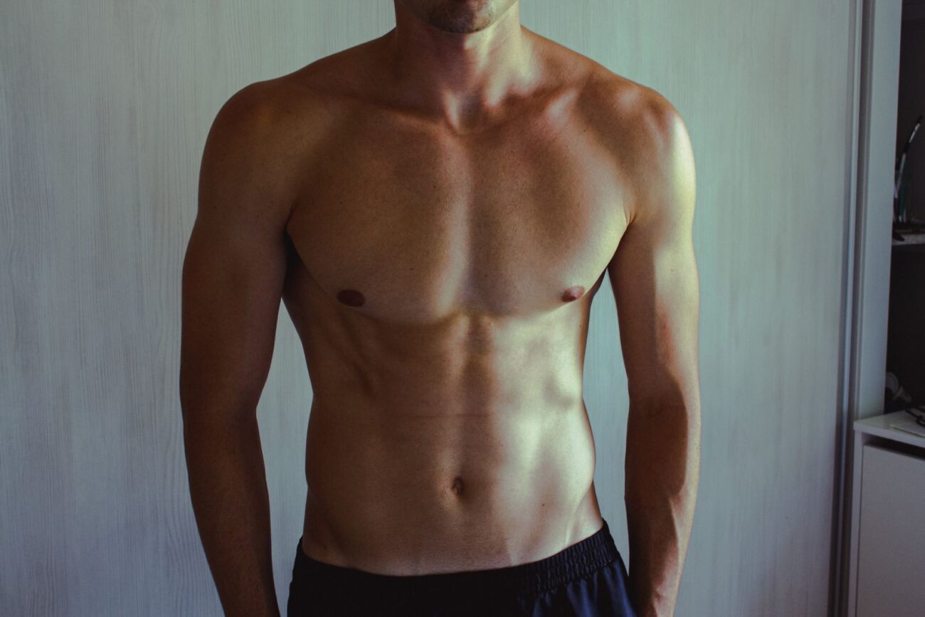 A lean, natural, athletic physique, showing the realistic look a natural lifter achieves after a cut