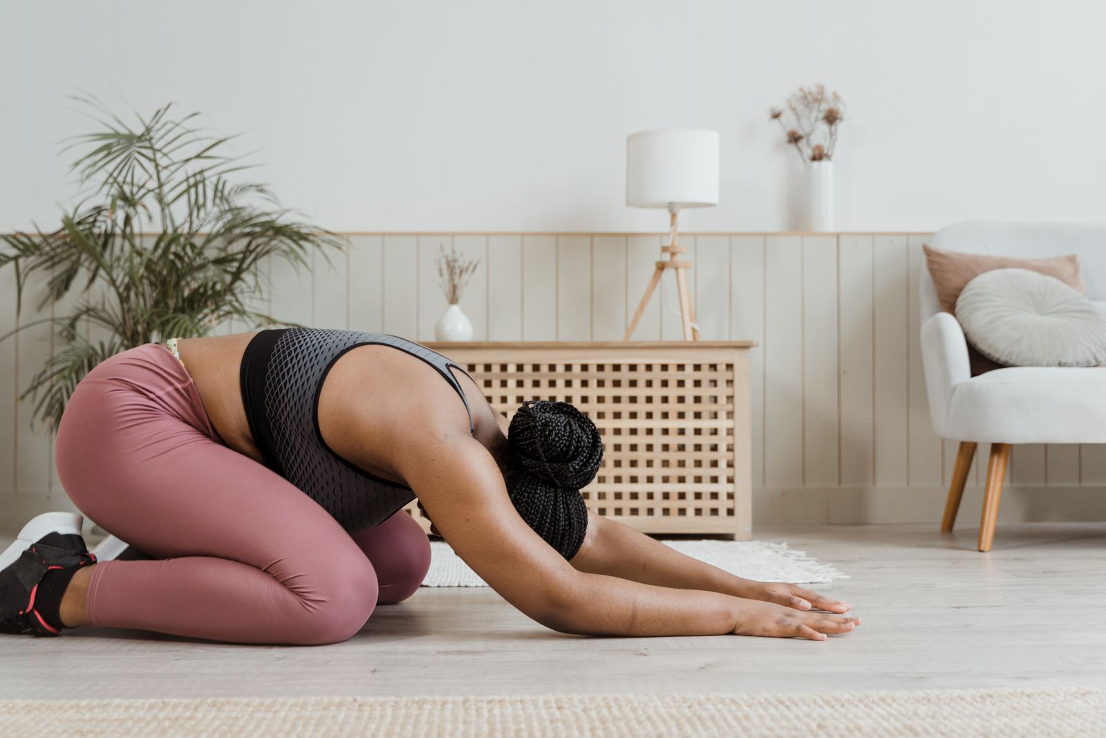Person doing a gentle mobility stretch in the morning